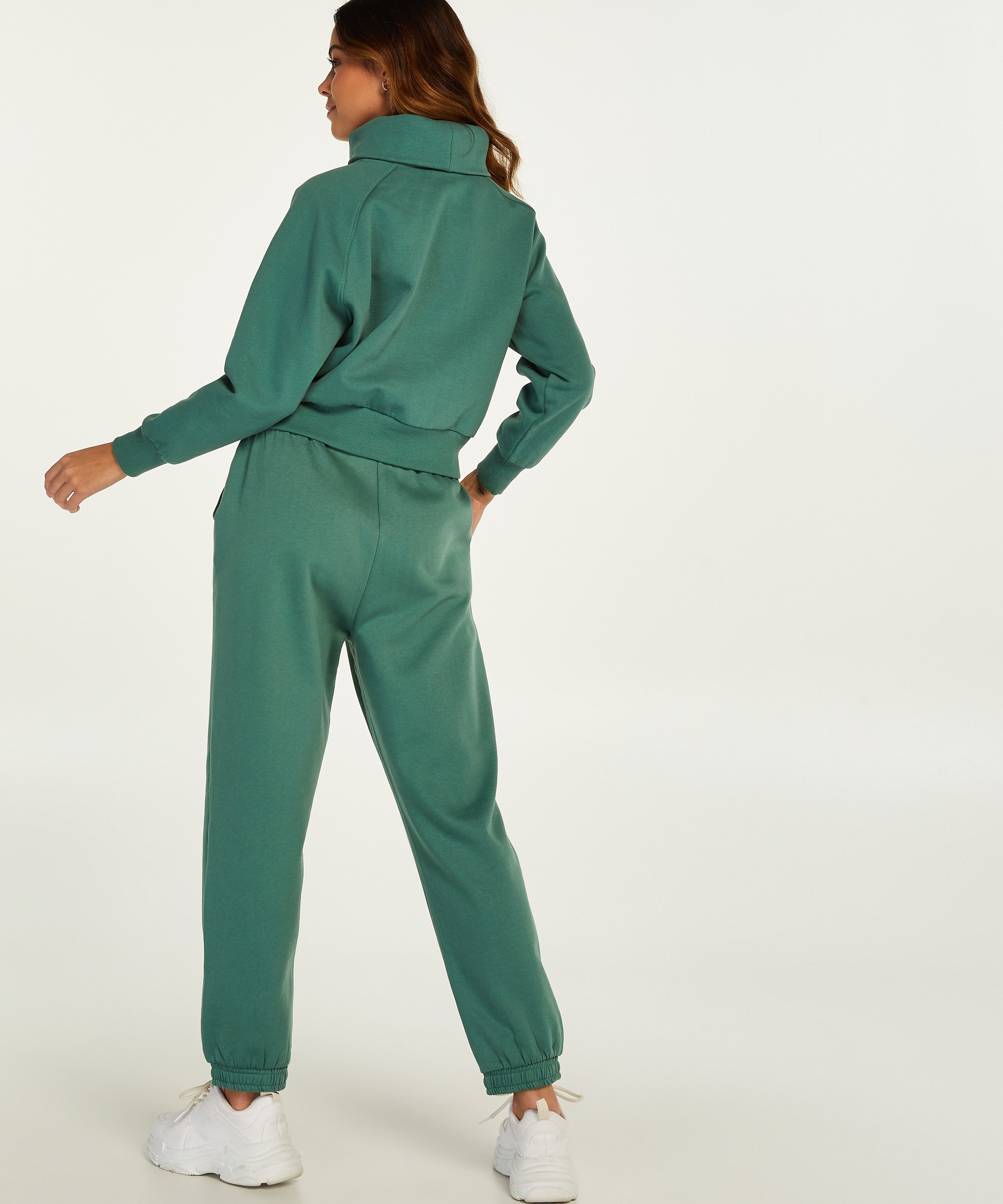 Tröja med halvpolo, Grön, main