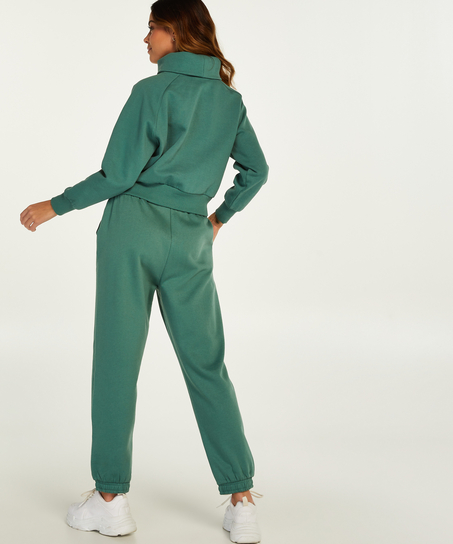 Tröja med halvpolo, Grön