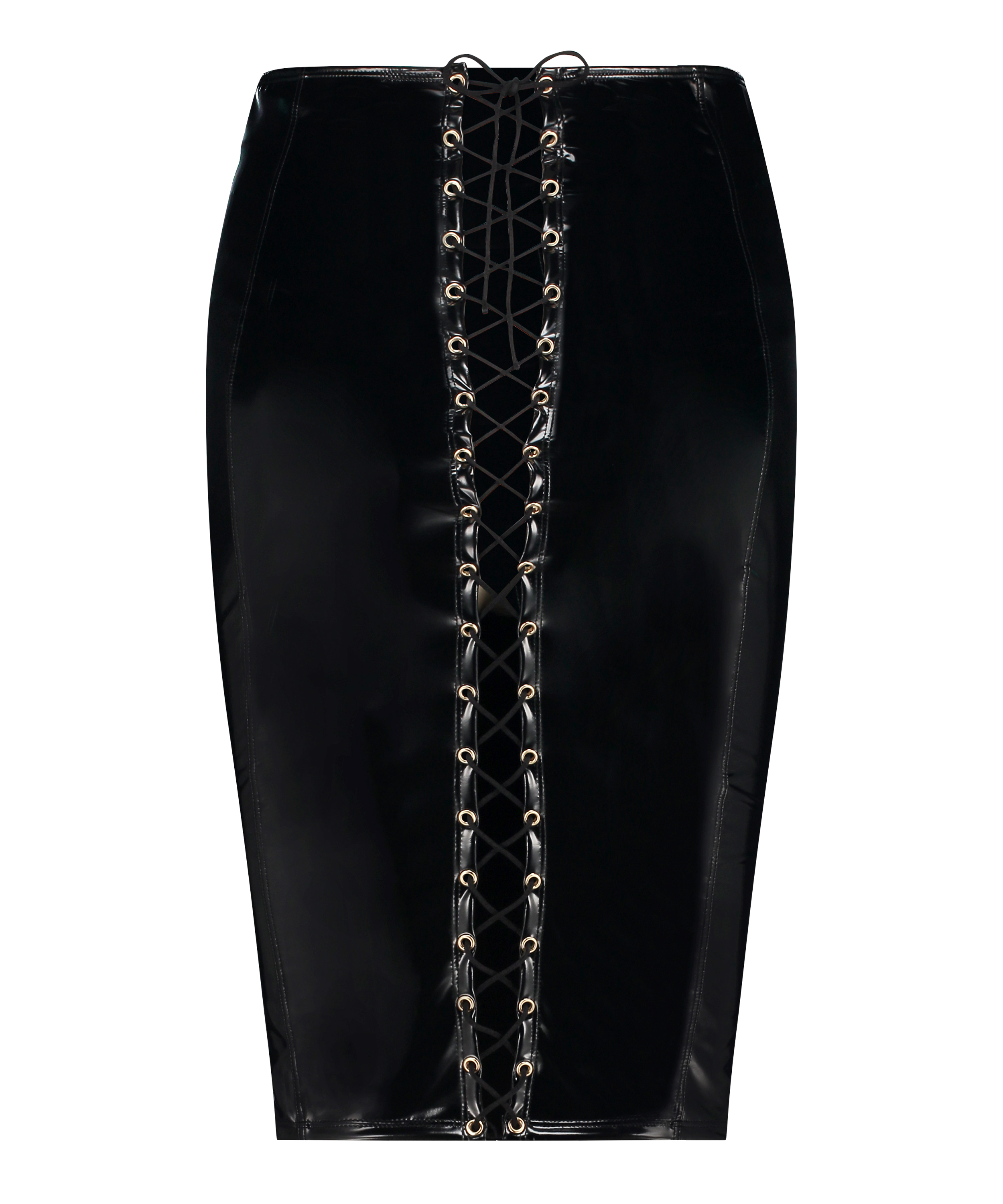 Kjol i konstläder, Svart, main