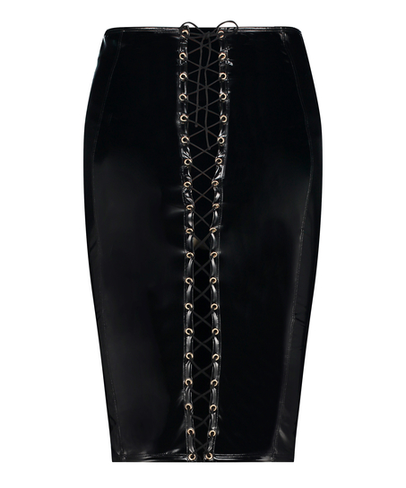 Kjol i konstläder, Svart