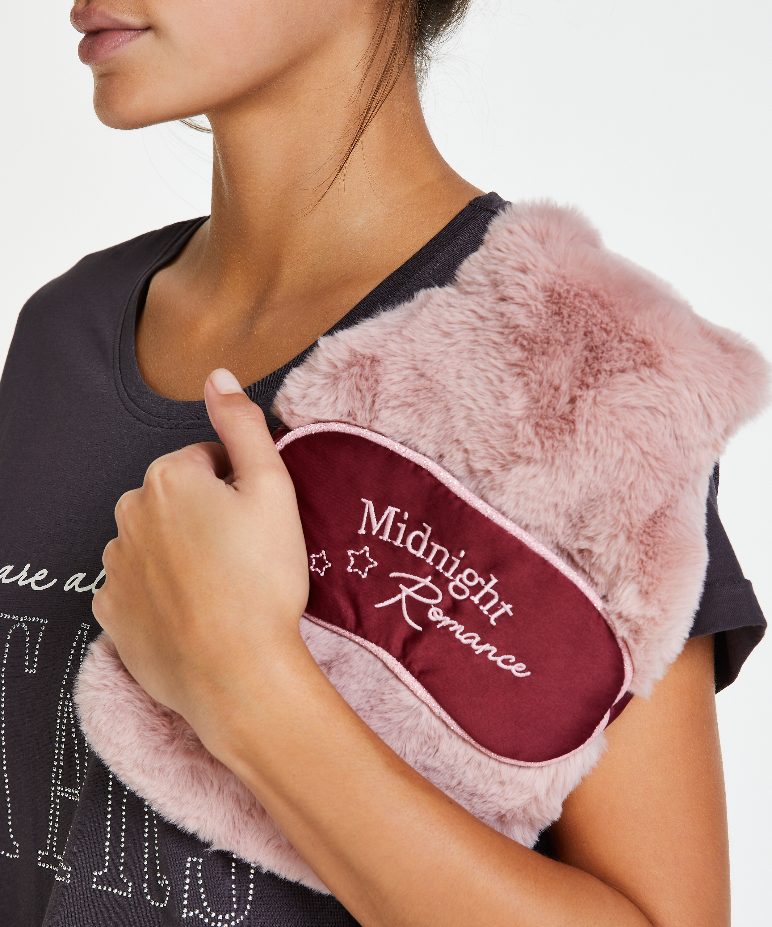 Set med värmeflaska och sovmask, Rosa, main