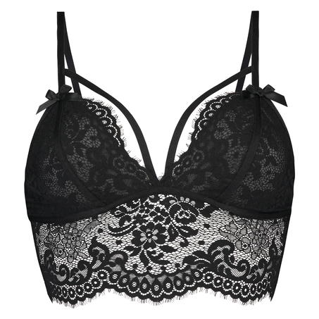 Donatella Longline Bralette, Svart