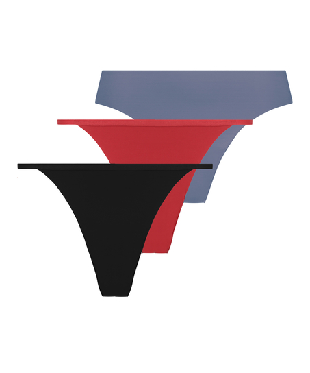 3-pack osynlig stringtrosa, Gr&aring;