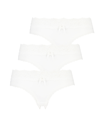 3-pack Dakota brazilian-trosshorts, Vit
