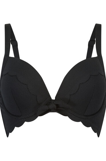 Hunkemöller Scallop formpressad bikinitopp med bygel Svart