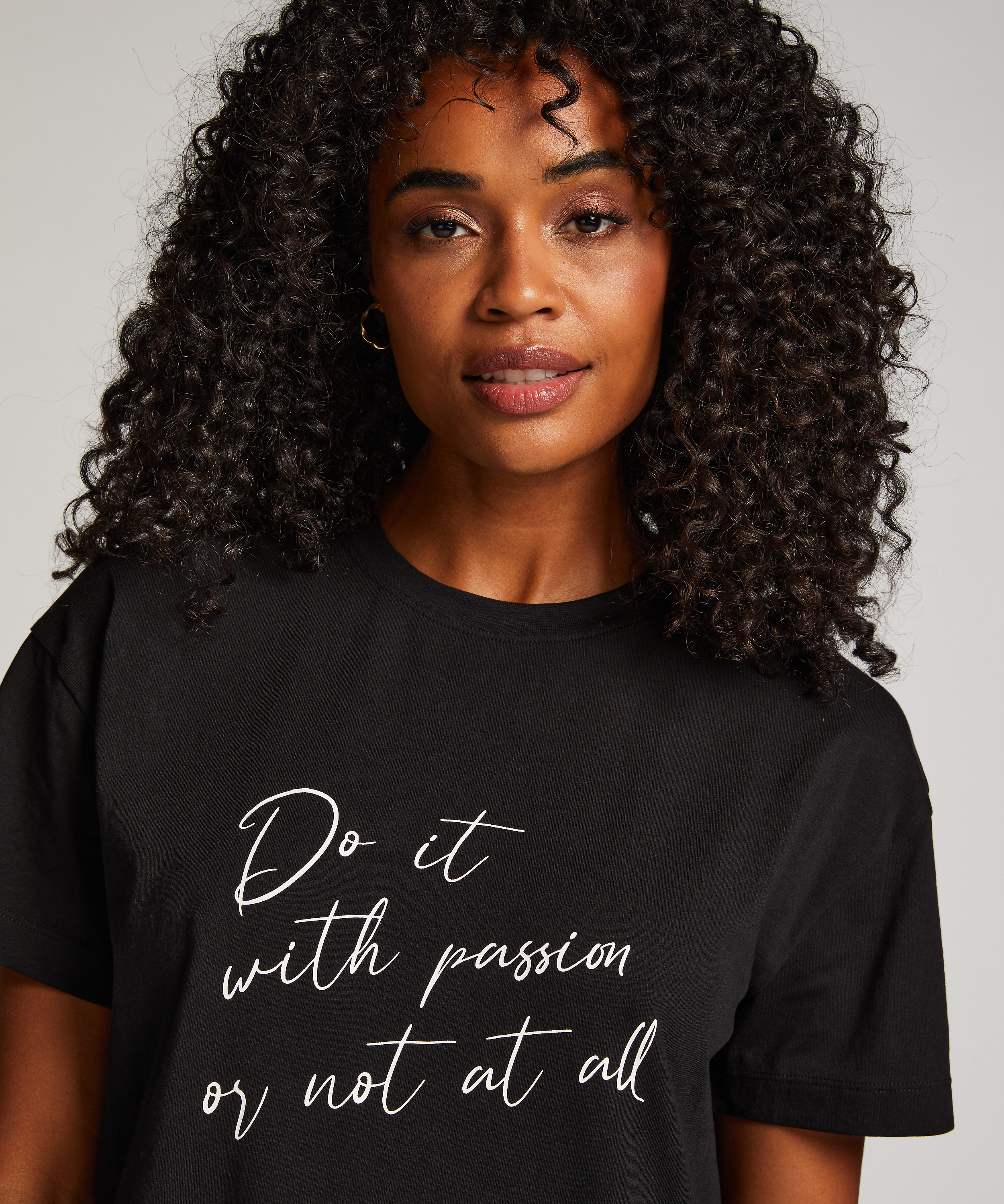 Nattlinne med rund halsringning, Svart, main