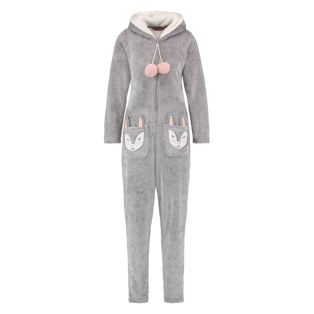 Onesie Fleece Novelty, Grå