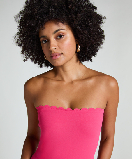 Baddräkt Bandeau Scallop, Rosa