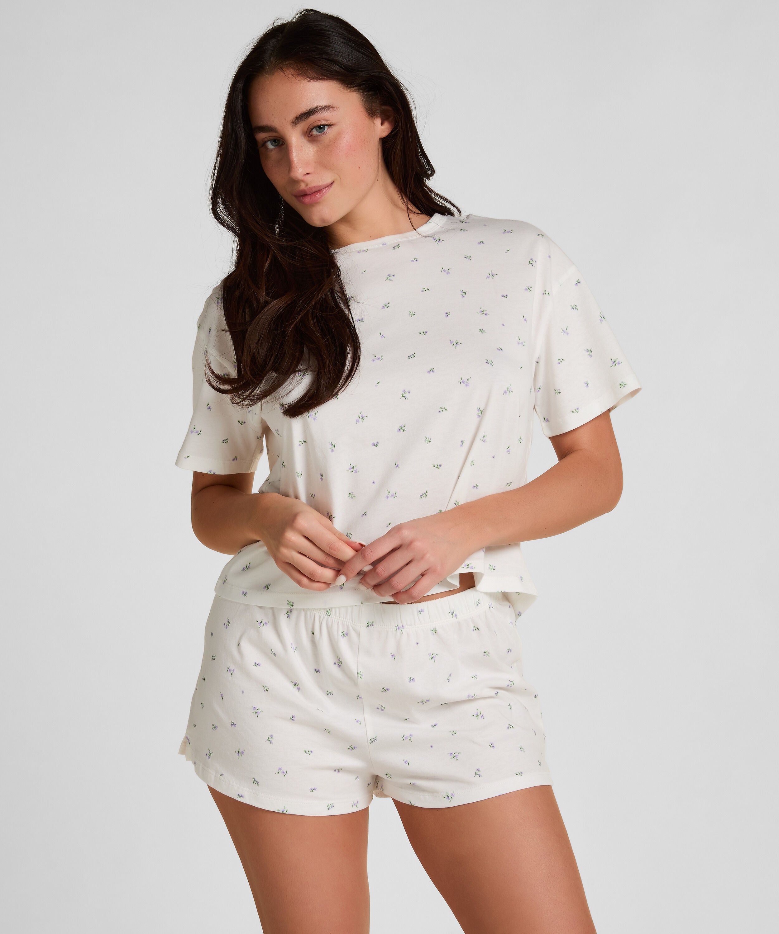 Pyjamasset i bomull, Vit Pyjamasset i bomull, Vit