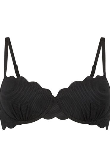 Hunkemöller Formpressad bikiniöverdel med bygel Scallop Svart