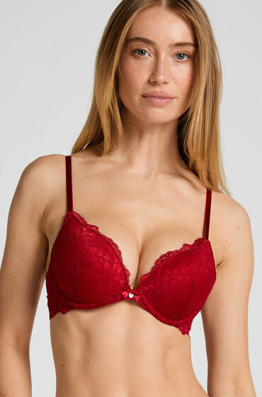 Hunkemöller Formpressad push-up-bh med bygel Marine Röd — produktbild