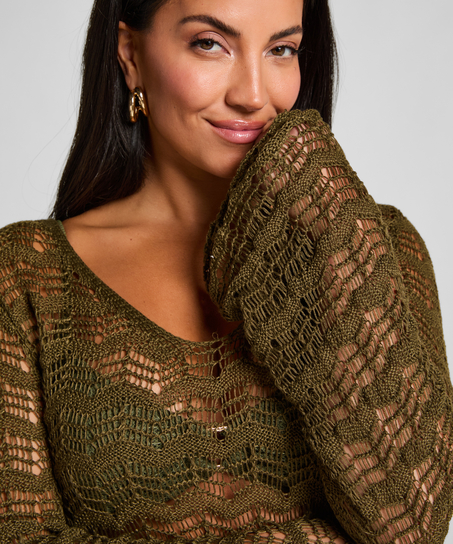 Maxiklänning Crochet, grön