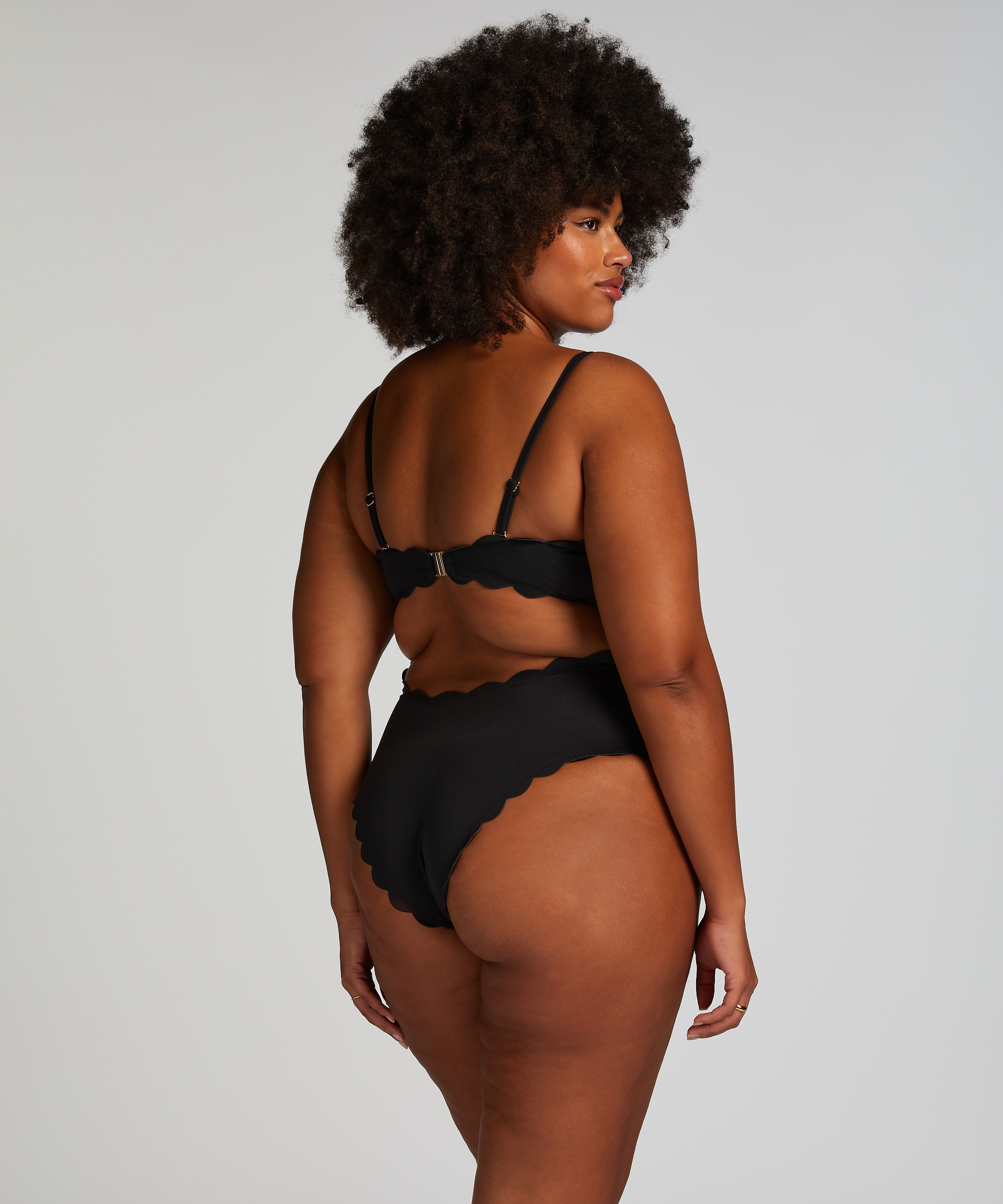 Baddräkt Bandeau Scallop, Svart, main