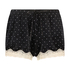 Shorts Velour Lace, Svart