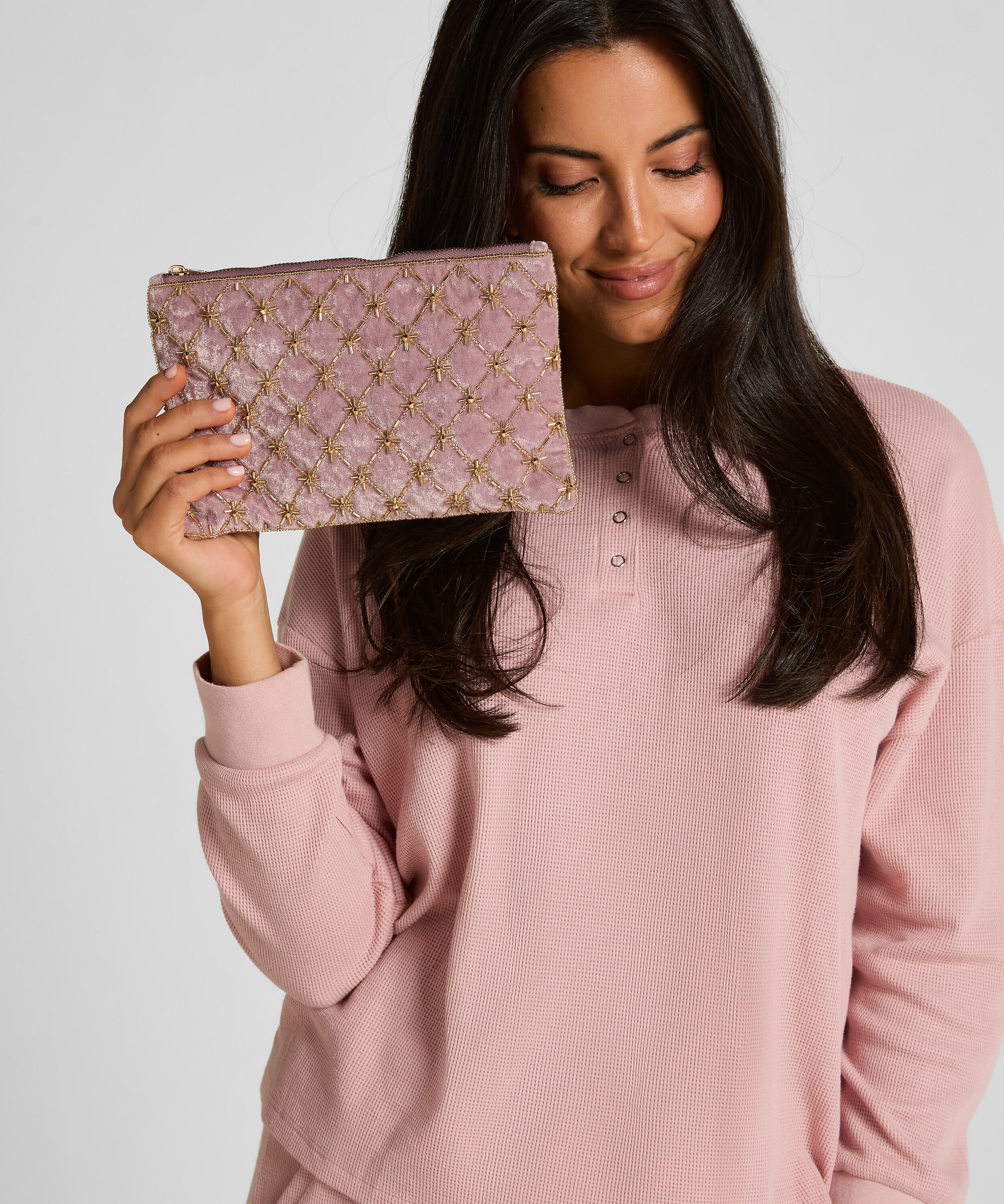 Väska med pärlor, Rosa Väska med pärlor, Rosa