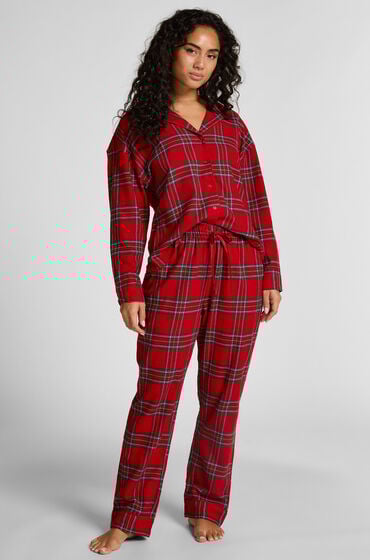 Hunkemöller Pyjamasbyxori flanell Röd