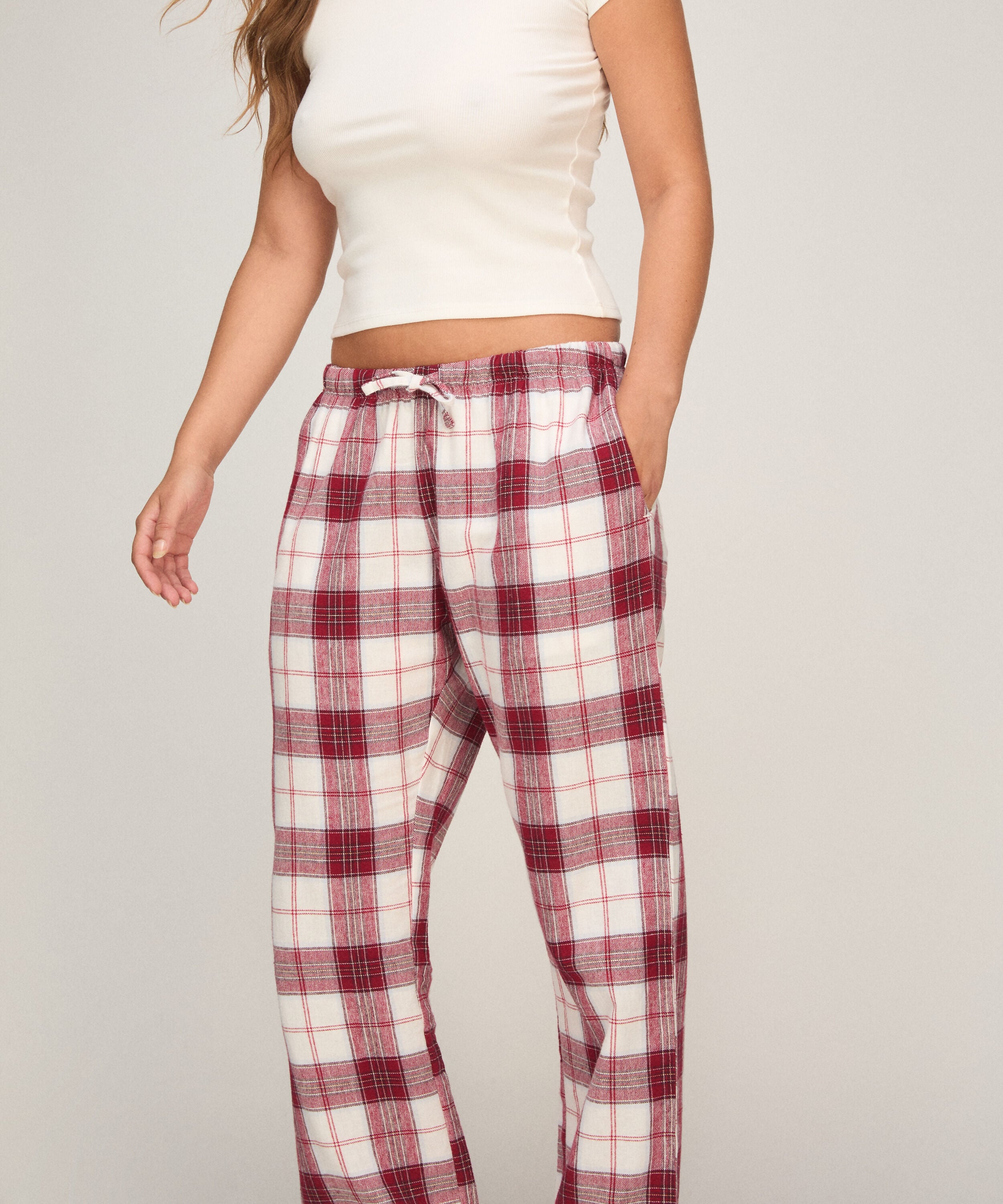 Pyjamasbyxori flanell, Vit
