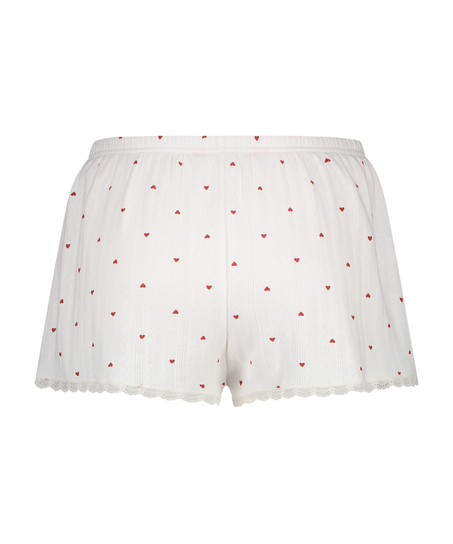Pyjamasshorts Pointelle, Vit