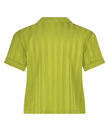 Kort&auml;rmad jacka i Satin, Gr&ouml;n