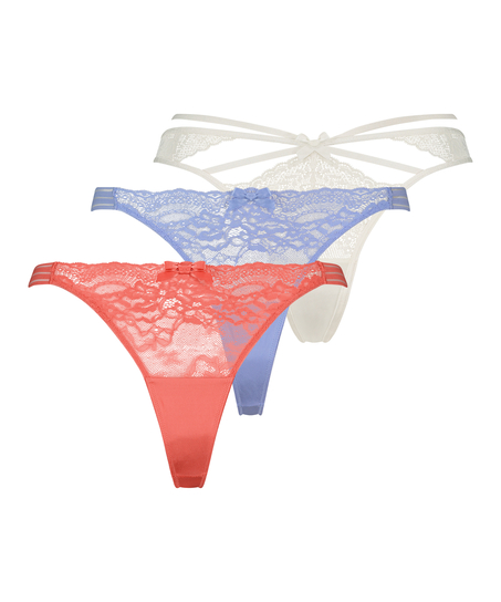 3-pack Stringtrosa, Rosa