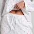 Jacquard Hearts Petite pyjamasbyxor, Vit