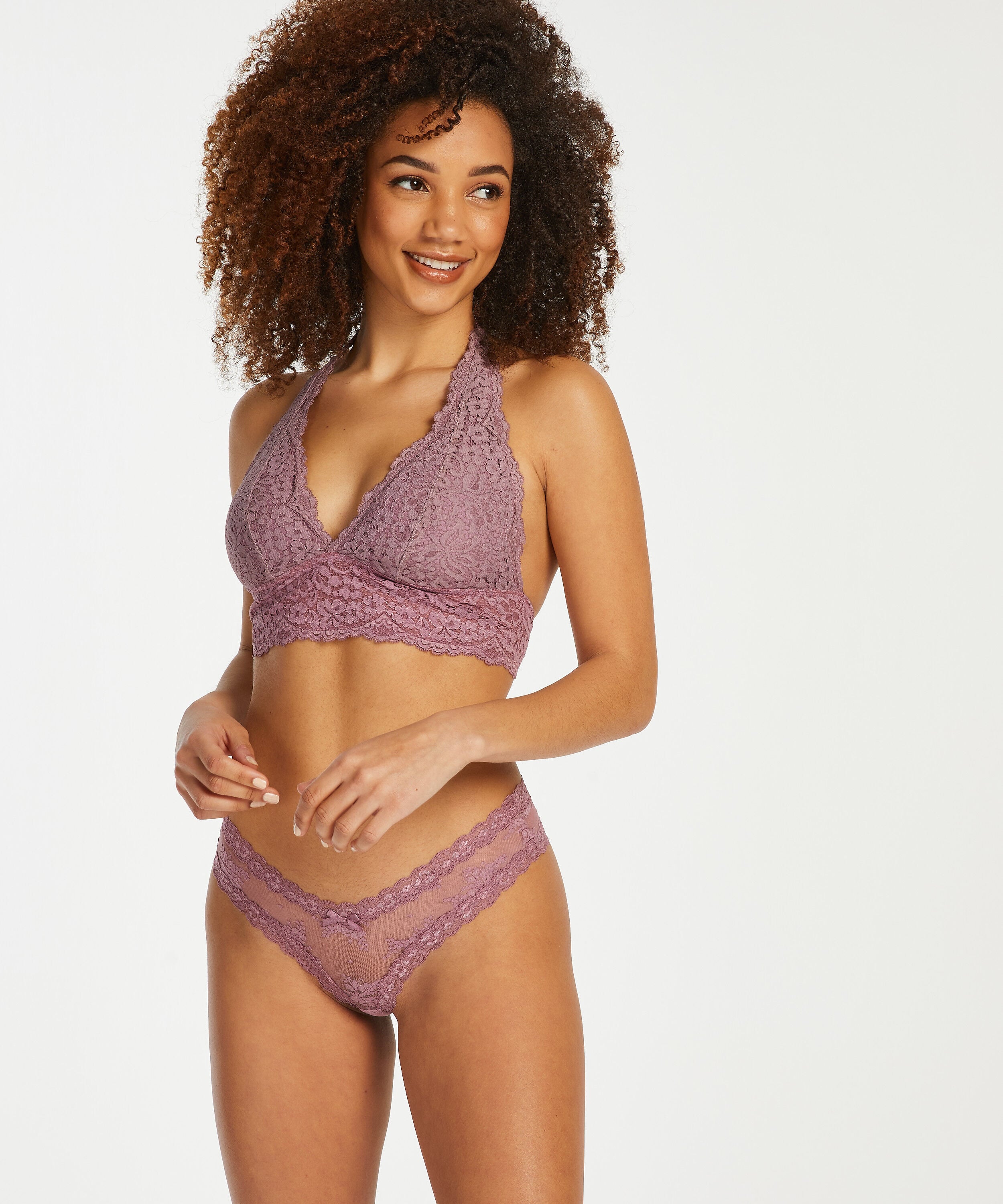 Brazilian-trosa V-shape mesh, Lila
