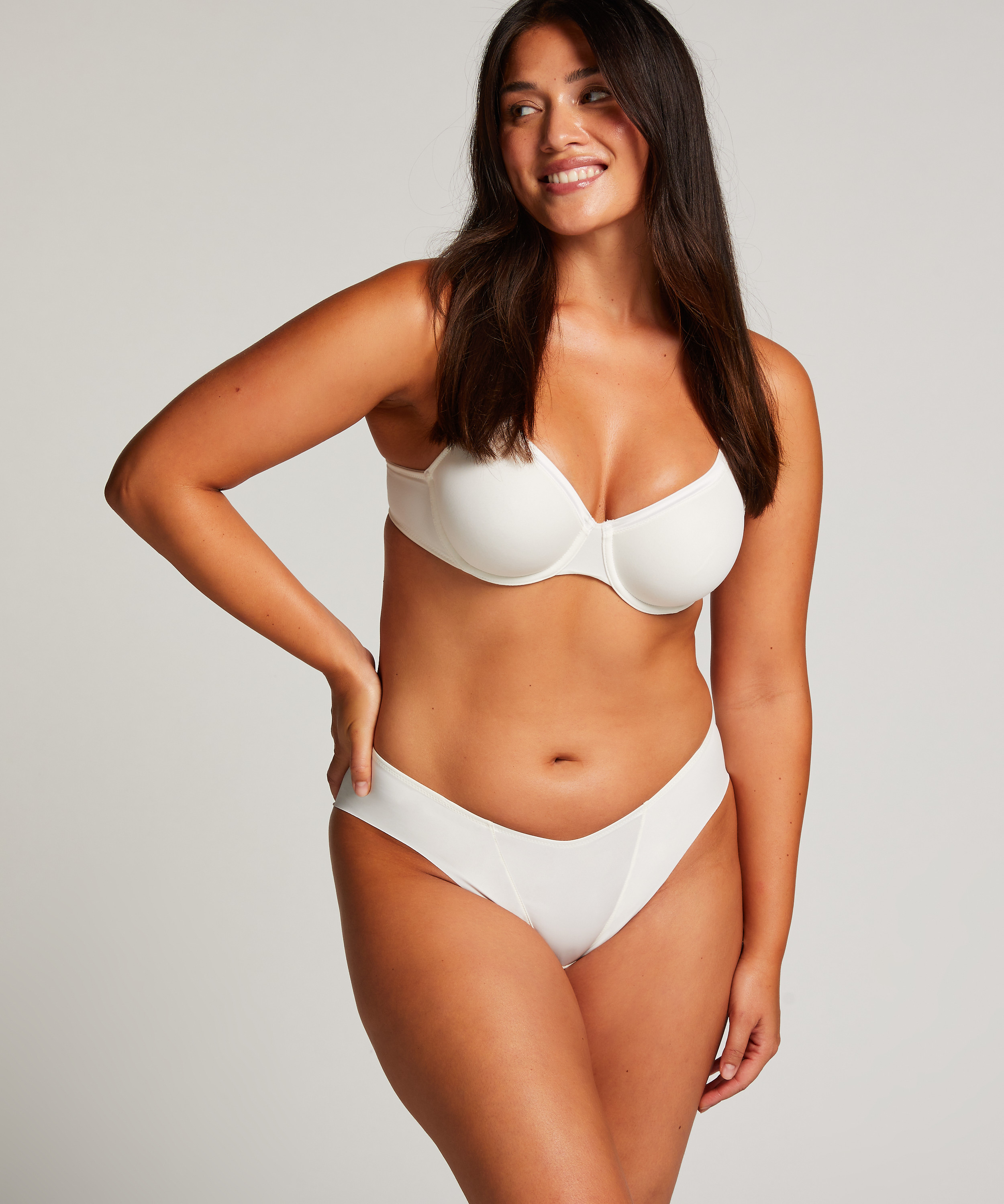 Brieftrosa i satin-fleece, Vit, main