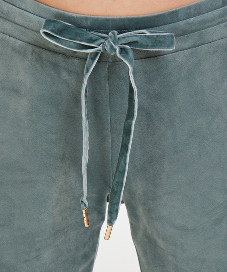 Lurex joggingbyxor i velour, grön