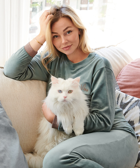 Lurex velourtopp, Gr&ouml;n