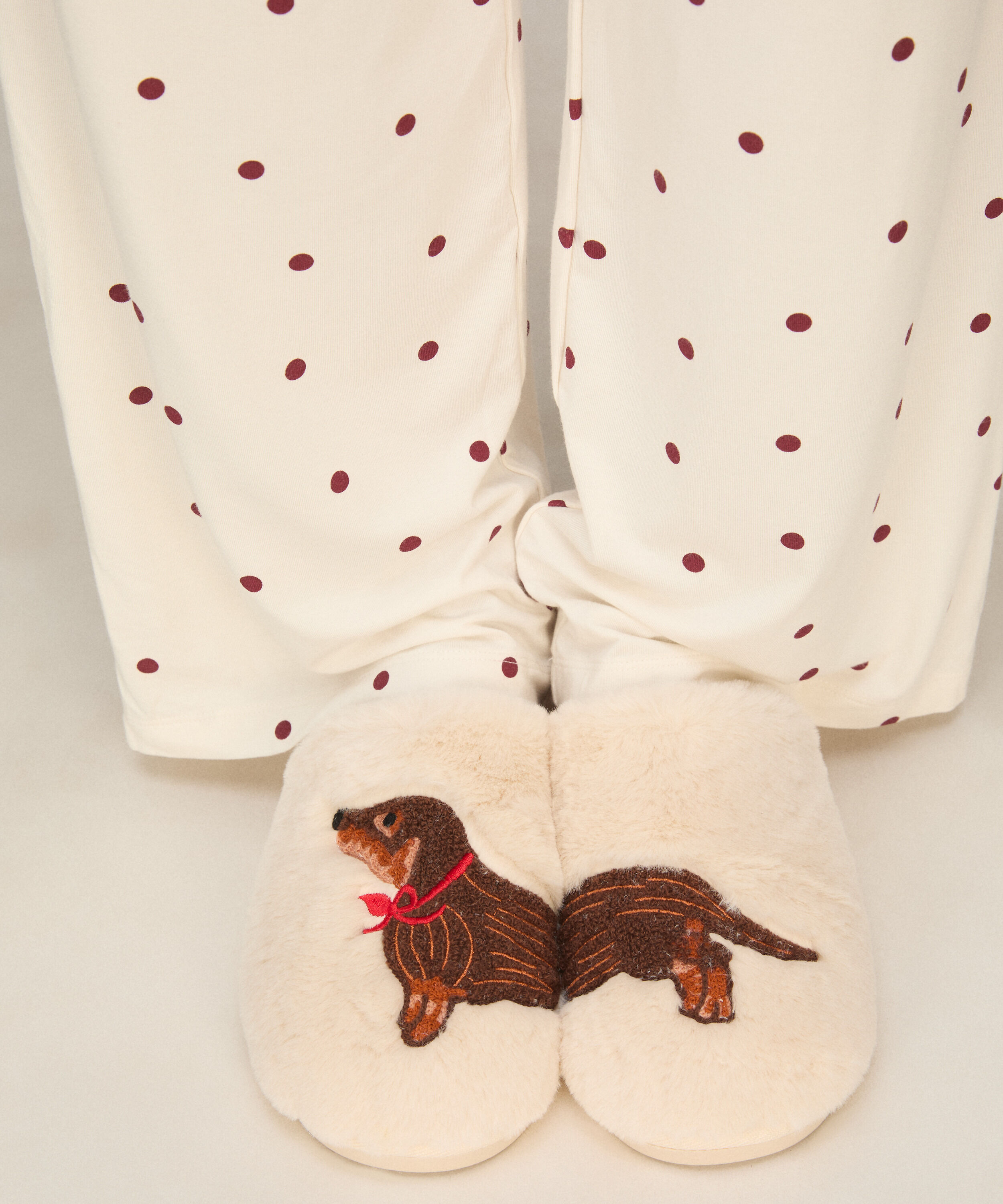 Tofflor Faux Fur, Vit